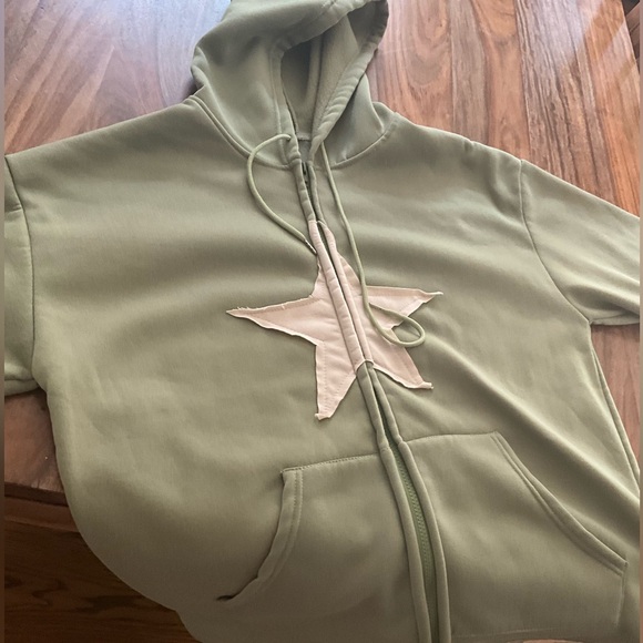 Green star unisex zip up - Picture 2 of 4